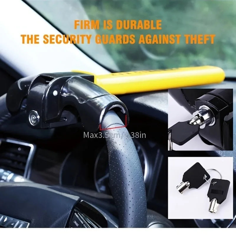 Car Steering Wheel Lock Universal Heavy Duty Stainless Lock Anti-Theft Car Security Rotary Enhance Automobile Security