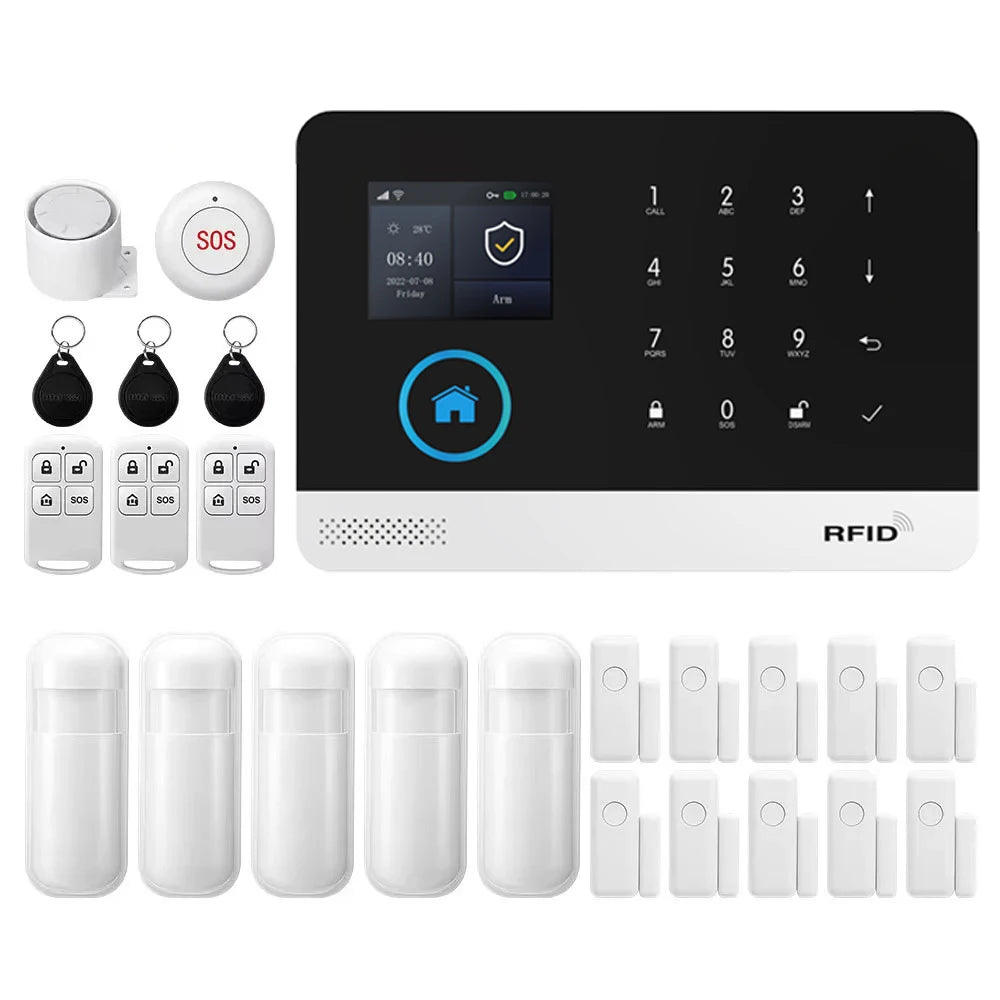 Wifi GSM 2G Tuya Smart Life Home Alarm Security System Kit Alexa Automation Alarm Security Protection Door Motion Detector