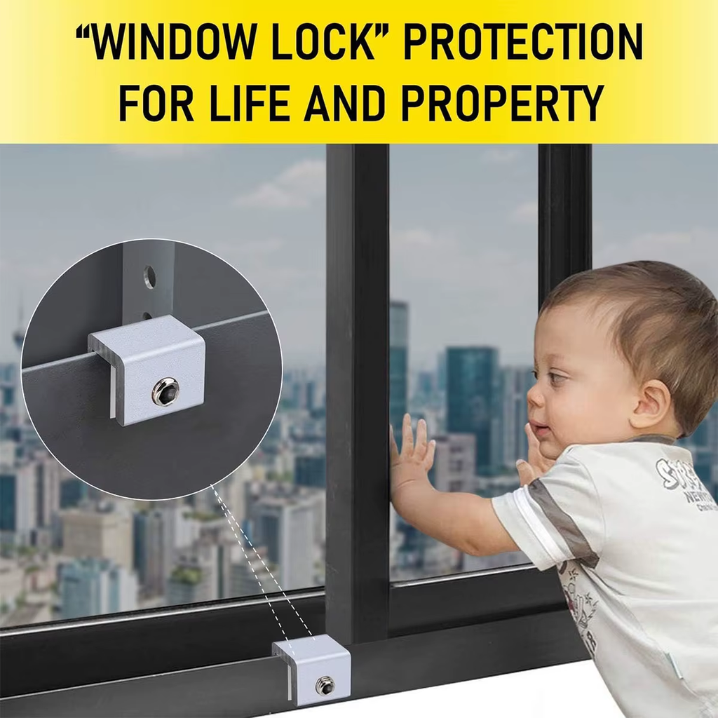 30% OFF 4-Pack Sliding Window Locks – Heavy-Duty Adjustable Safety Stoppers for Home & Child Protection