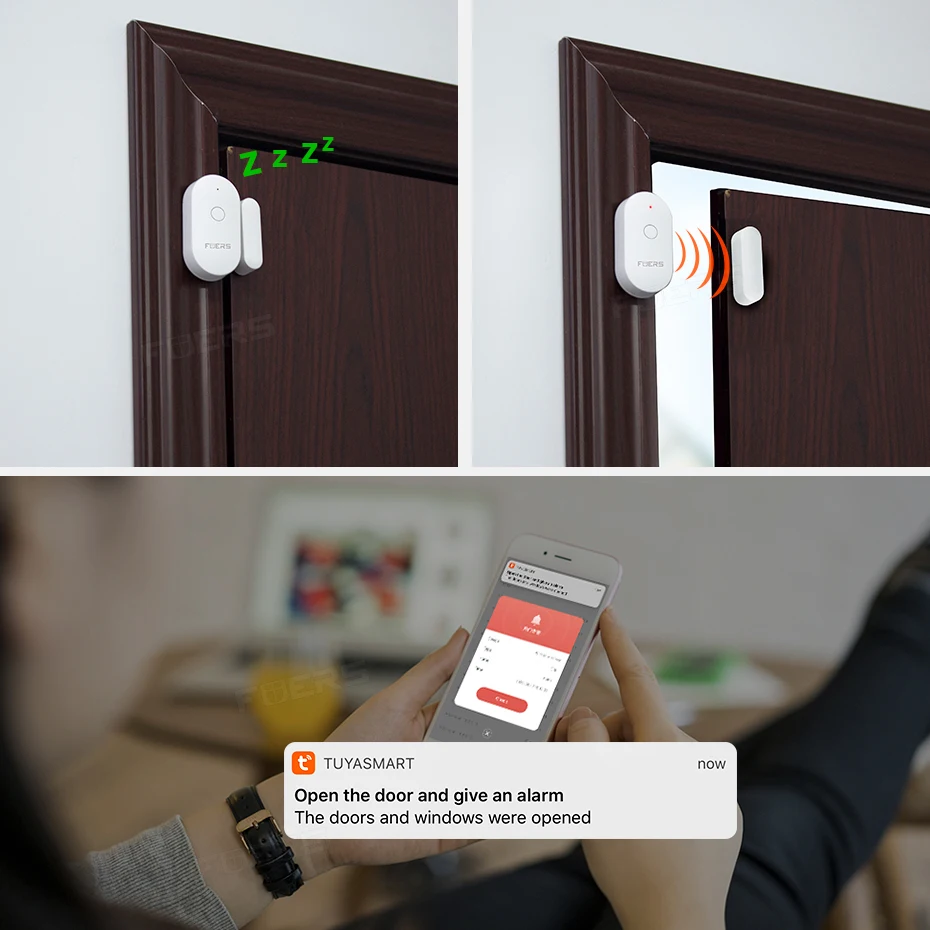 Smart Door & Window Alarm Sensor – WiFi Security Alert System with App Control
