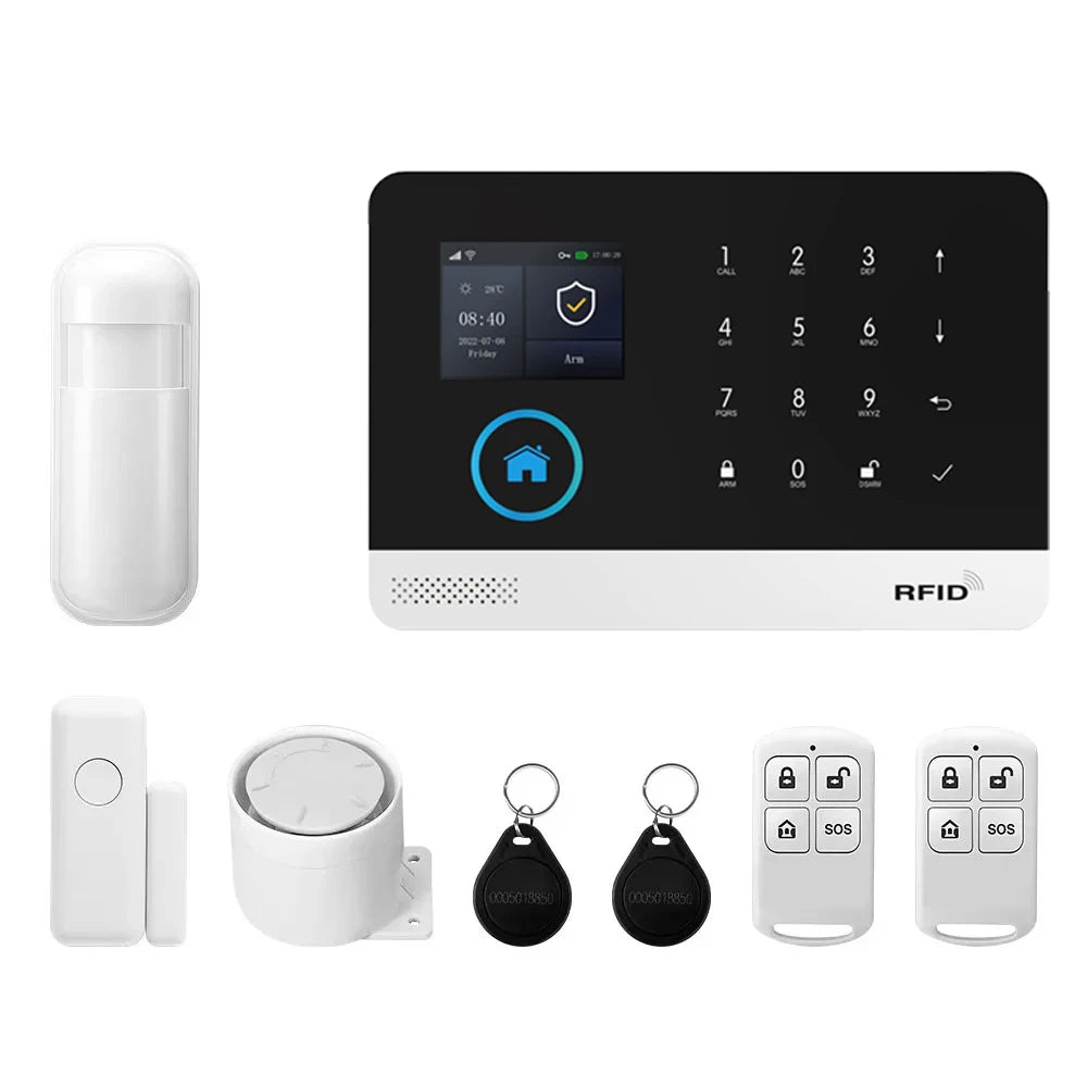 Wifi GSM 2G Tuya Smart Life Home Alarm Security System Kit Alexa Automation Alarm Security Protection Door Motion Detector