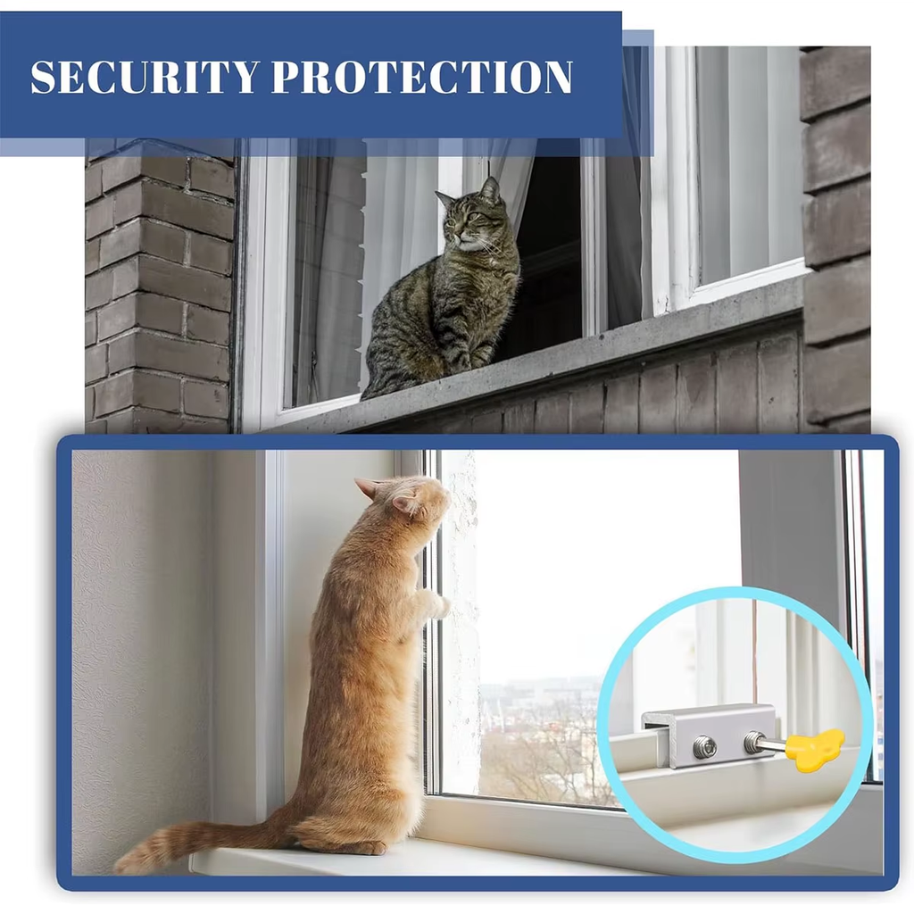 30% OFF 4-Pack Sliding Window Locks – Heavy-Duty Adjustable Safety Stoppers for Home & Child Protection