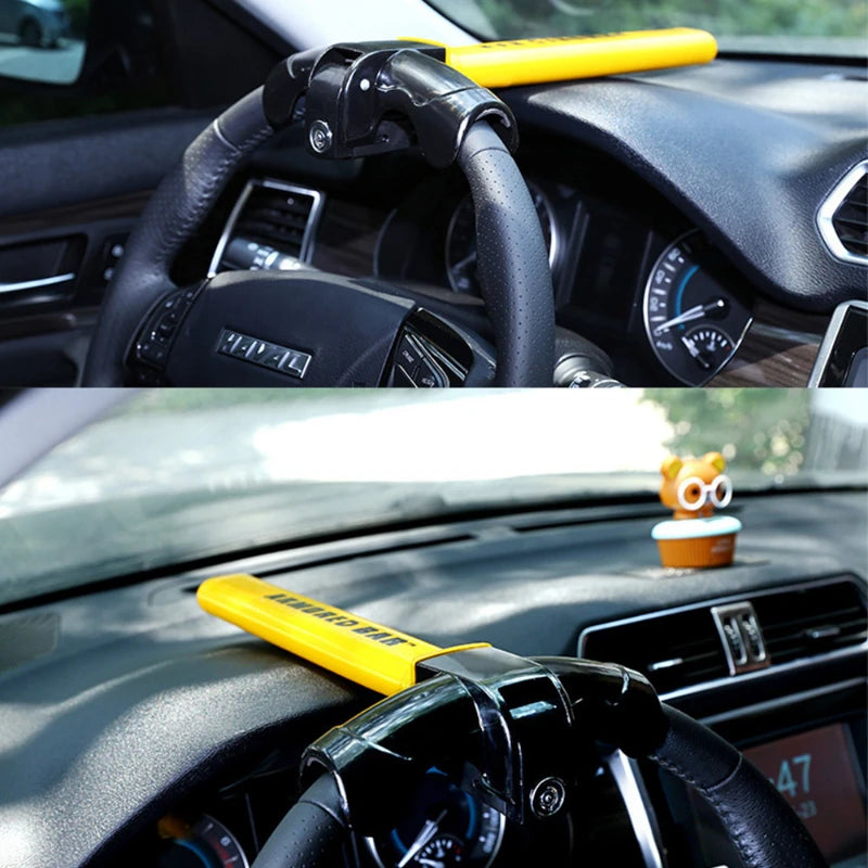 Car Steering Wheel Lock Universal Heavy Duty Stainless Lock Anti-Theft Car Security Rotary Enhance Automobile Security