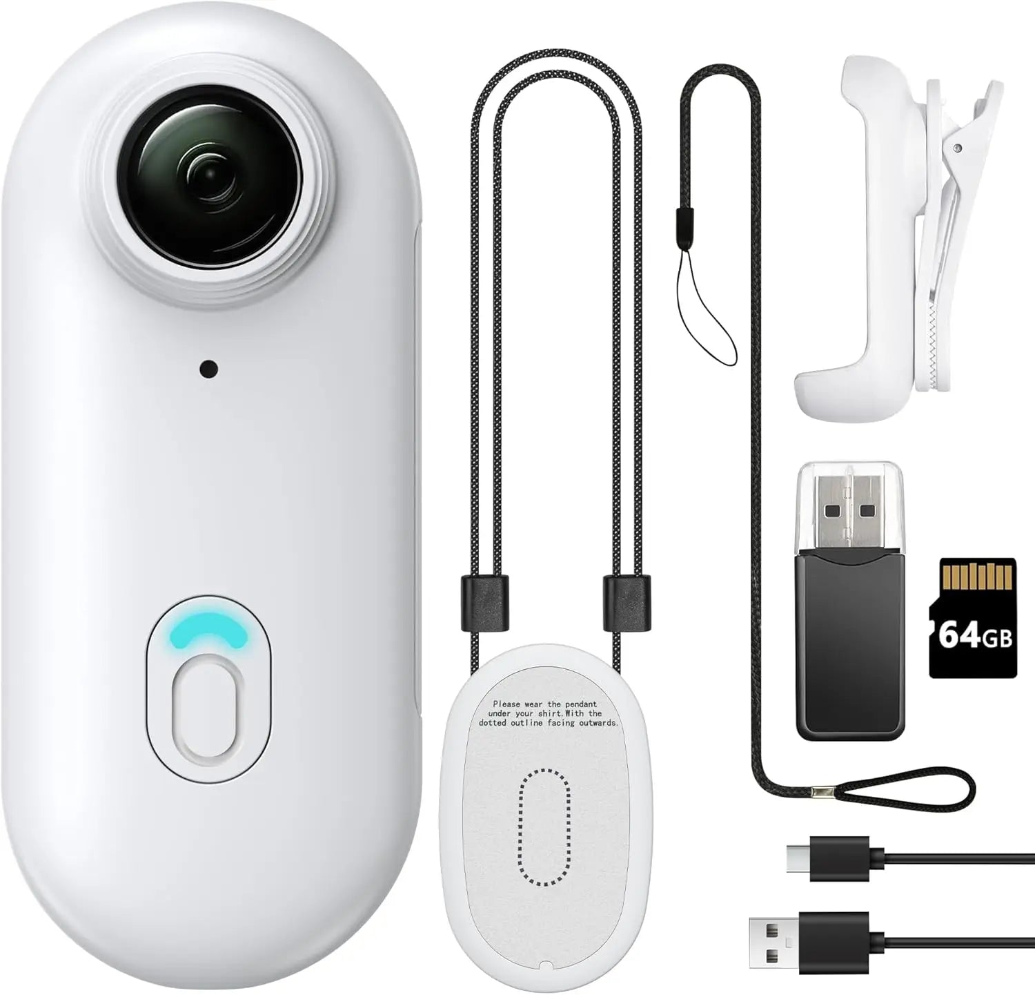FHD 4K Mini Body POV Camera, Wearable Action Body Cam, Thumb Size Hands Free Recording Body Worn Camera, Premium