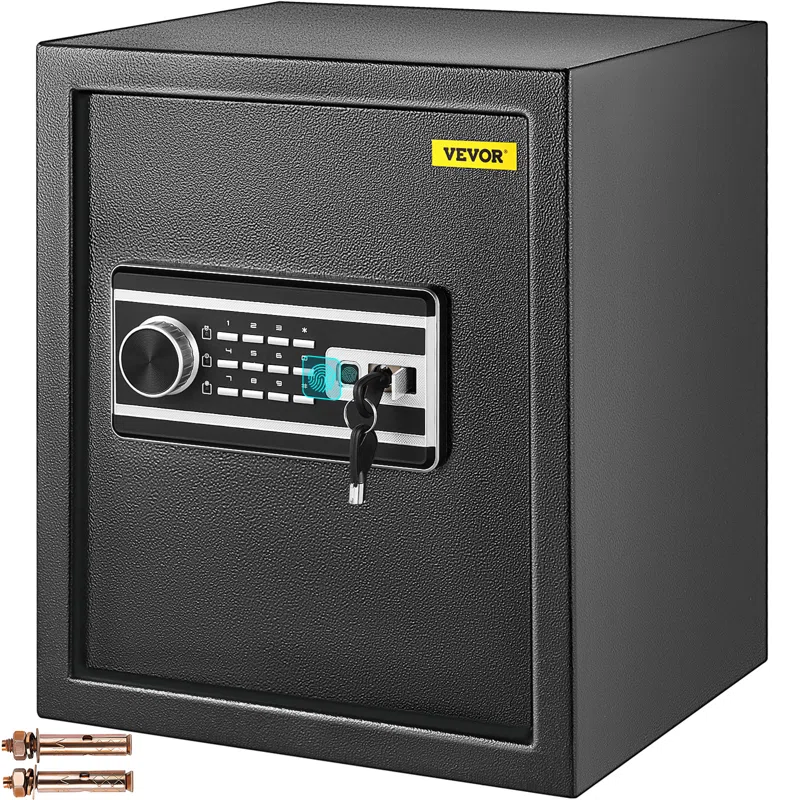 Smart Digital Secuirty Safe Box – Fingerprint, Keypad & Key Access Home Security Safe (1.7 Cu Ft)