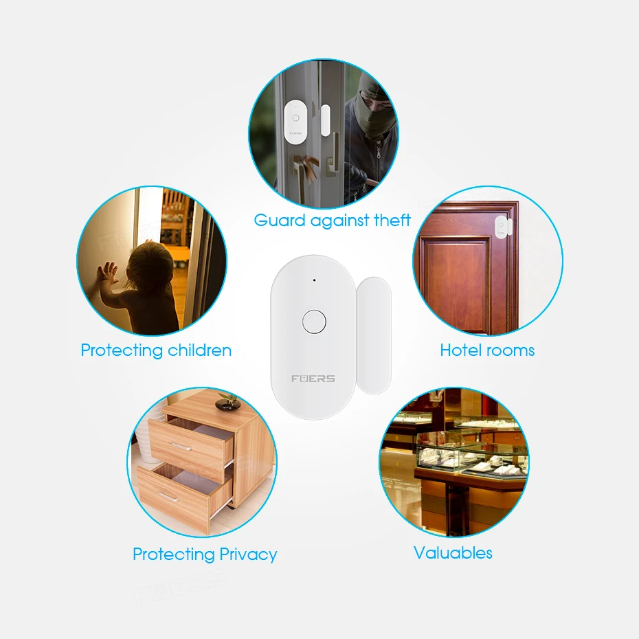 Smart Door & Window Alarm Sensor – WiFi Security Alert System with App Control